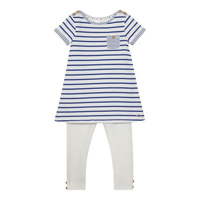 Girls' blue striped top and bottoms set